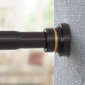 H.VERSAILTEX Spring Tension Curtain Rod Adjustable 80 to 120 Inch, 1 Inche Diameter Heavy Durty Room Divider Curtain Rod No Drilling Tension Curtain Rod for Closets, Cupboard, Kitchen, Bronze