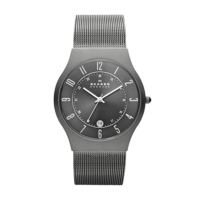 Skagen Watches, Men's Titanium 233XLTTM Grey Mesh Titanium Watch