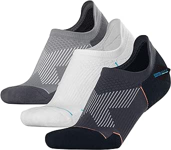 BRISIRA Bamboo Viscose Coolmax Compression No Show Socks Men Cushioned Moisture Wicking Anti Blister Athletic Low Cut Socks