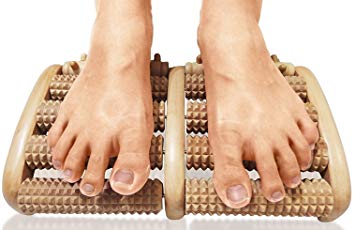 TheraFlow Dual Foot Massager Roller (Large) - Relieve Plantar Fasciitis, Heel, Foot Arch Pain & Stress - The Original & Authentic - Full Reflexology Instructions/Chart Included- Perfect Gift -