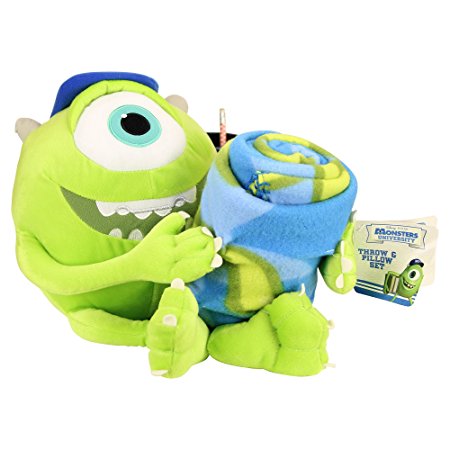 Kid's Character Throw Blanket and Pillow Set (Mike Wazowski)