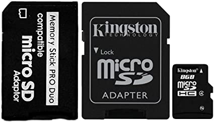 8GB Micro SD Memory Card with MS PRO DUO Adapter For Sony Cyber-shot T/TX Series: DSC-T7, DSC-T70, DSC-T700, DSC-T75, DSC-T77, DSC-T9, DSC-T90, DSC-T900, DSC-TX1, DSC-TX10, DSC-TX100, DSC-TX100V, DSC-TX20, DSC-TX5, DSC-TX7 / TX7C / Digital Camera