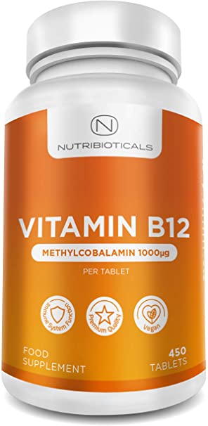 Vitamin B12 Methylcobalamin 1000mcg 450 Tablets (15 Month Supply) | Reduction of Tiredness and Fatigue & Normal Function of The Immune System