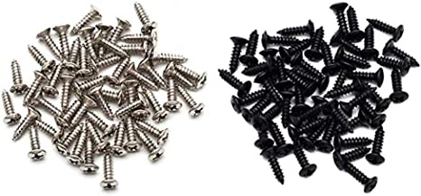 3MM Electric Guitar Bass Pickguard Screws Pick Guards Scratch Plate Mounting Screws for Fender Strat ST Tele TL Stratocaster Telecaster Gibson LP Les Paul SG Guitar Pack of 200, Black and Silver