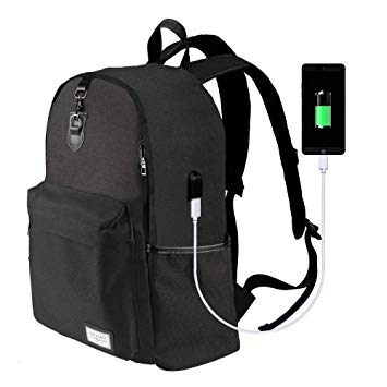 Laptop Backpack ONSON Notebook Backpack with USB Charging Port Water Resistant Backpack for Men&Women,Fits 17 inch and Below Laptop/Notebook - Black