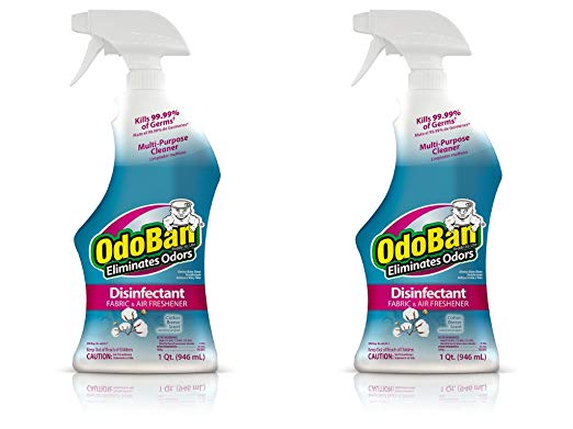 OdoBan Ready-to-Use 32 oz Spray, 2 Bottles, Cotton Breeze Scent - Odor Eliminator, Disinfectant, Flood Fire Water Damage Restoration