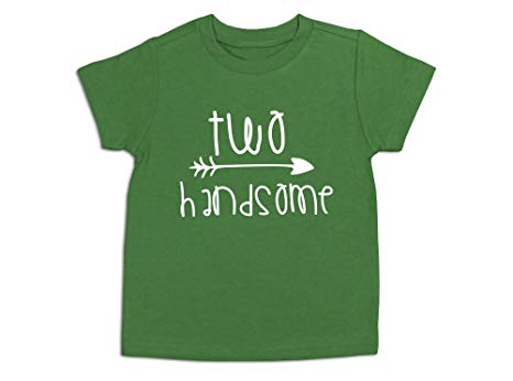 Second Birthday Shirt Two Handsome Shirt 2nd Birthday Tee (Green, 2T)