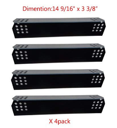 97371(4-pack) Porcelain Steel Heat Plate Replacement for Select Grill Master and Uberhaus Gas Grill Models (14 9/16" x 3 3/8")
