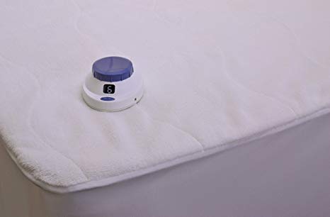 Serta Luxurious Plush Top Low-Voltage Electric Heated Full Mattress Pad, White