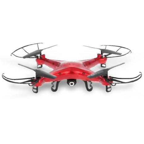SYMA X5C Drone with 2.0MP HD Camera 3D Flips & High/Low Speed & Left/Right Mode Exclusive Red Color RC Quadcopter
