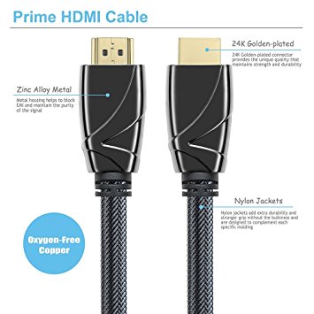 Million High Speed Ultra HDMI Cable 25 Feet (7.8m) with Ethernet- HDMI 2.0 Professional - 3D -4K- Full HD 1080p - Audio Return Channel (ARC) - 24K Gold Plated Connectors