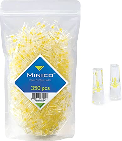 MINICO NEW Cigarette Filter | Cigarette filter attachment | Cigarette filter holder | Tar filter | Micro filtration system | Regular | Bag | 350 pieces | 8mm
