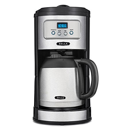 BELLA Classics 10 Cup Thermal Carafe Programmable Coffee Maker, Bold Brew Stainless and Chrome