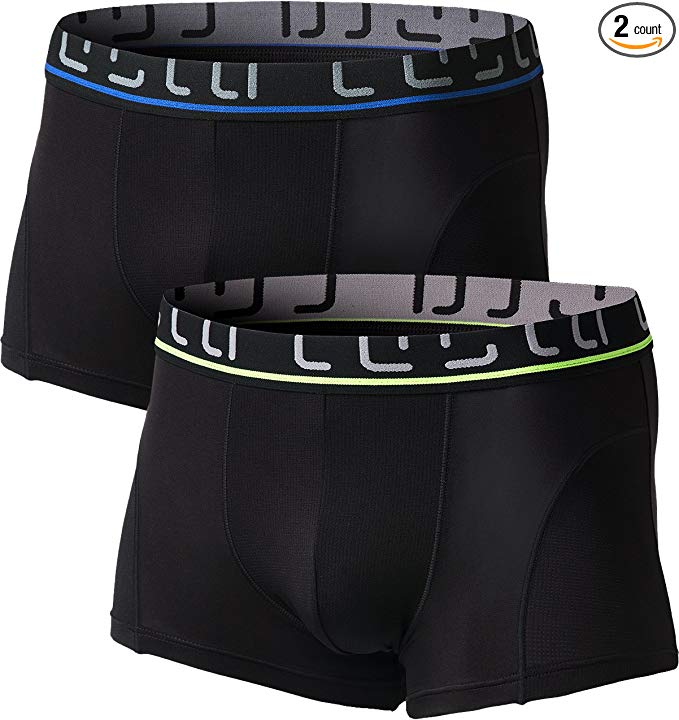 Tesla Mens Stretch 3quot No-Fly Cool Dry Brief Underwear Trunk 2-Pack MBU11MBU04