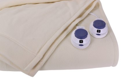 Soft Heat Luxury Micro-Fleece Low-Voltage Electric Heated King Size Blanket Natural