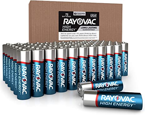 RAYOVAC AAA 72-Pack High Energy Alkaline Batteries, 824-72BX