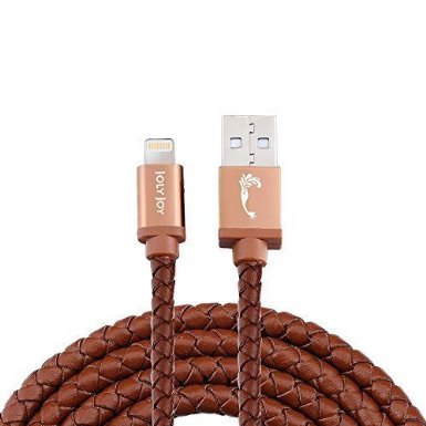 Joly Joy® Lightning Cable Apple MFi Certified Lightning to USB 3.28ft / 1m, PU Leather Coated Charger Cord for iPhone 6s, 6 Plus, 5SE, iPad mini 4, iPad Pro Air 2 (Brown Leather)
