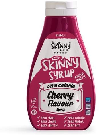 The Skinny Food Co Cherry Syrup - Zero Calorie - Sugar Free - 0 Fat | for Deserts, Cake, Smoothie, Porridge, Pancake, Waffle | for Gym-Fitness Fans, Weight Loss Diet and Low Carb Diet | 425ml