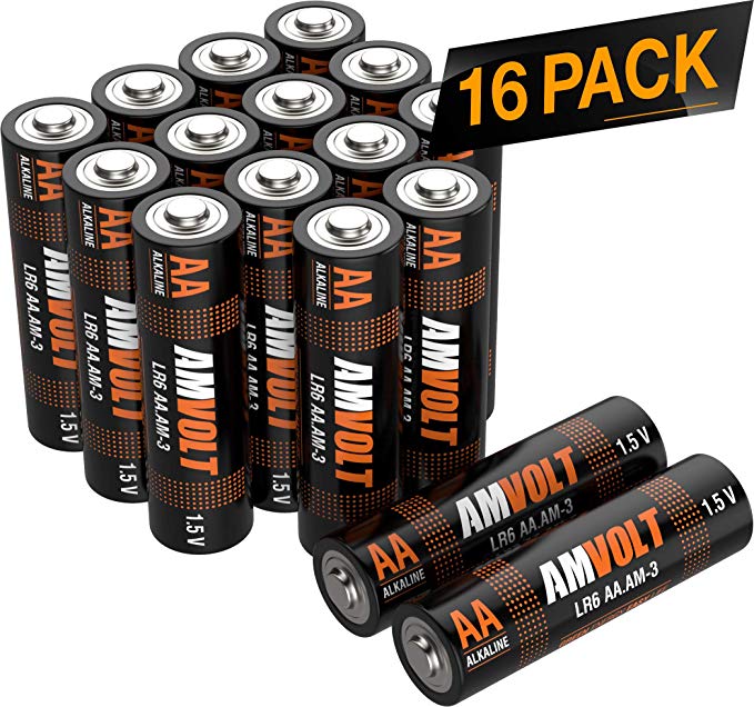 16 Pack AA Batteries [Ultra Power] Premium LR6 Alkaline Battery 1.5 Volt Non Rechargeable Batteries for Watches Clocks Remotes Games Controllers Toys [Exp. 2028]