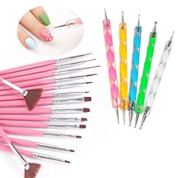 Yimart 20pcs/set Nail Art Design Drawing Brushes Dotting Pens