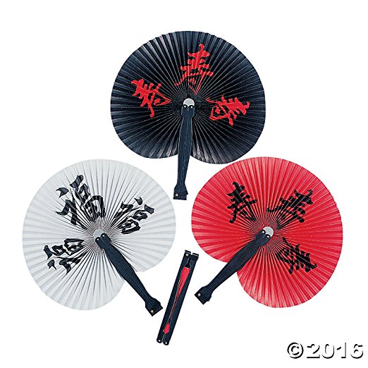 Fun Express - Chinese Character Fans 10 1/4" Each (1-Pack of 12)