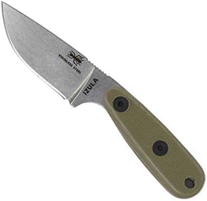 ESEE Knives Stainless Steel Izula-SS w/Handle, Molded Polymer Sheath, and Clip Plate