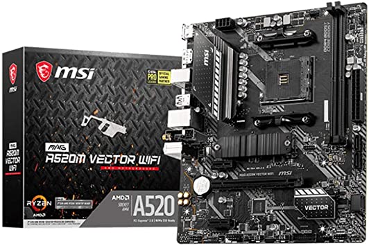 MSI MAG Vector AMD A520 AM4 Micro ATX DDR4-SDRAM Motherboard