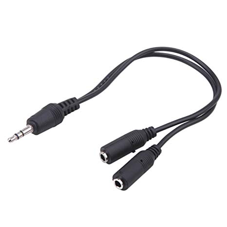 HDE Single 3.5mm Male to Dual 3.5mm Female Y Splitter Audio Auxillary Cable for Headphone and Speaker