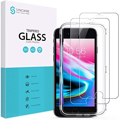 Syncwire Tempered-Glass for iPhone 8/7/6s/6 Screen Protector [6X Stronger][Easy Installation][Case Friendly] 2 Pack Tempered Glass Screen Protector for iPhone 8/7/6s/6