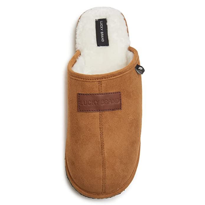 Lucky Brand Micro-Suede Scuff Indoor Slippers for Men with Plush Lining