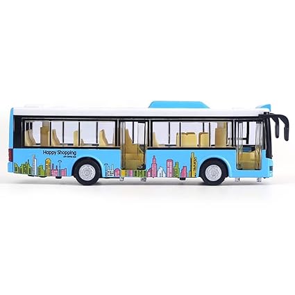 BELOXY Diecast Metal Alloy London Bus Light & Music Open Door Collection Bus Toys for Boy Kids (Bus Long London)