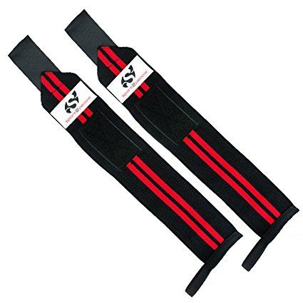 Sport2People Wrist Wraps Support for Powerlifting, Weightlifting & Deadlift Workout - Weight Lifting Wrists Straps With Strong Velcro Strap - Gym Equipment for Weight Training, Bodybuilding, Crossfit