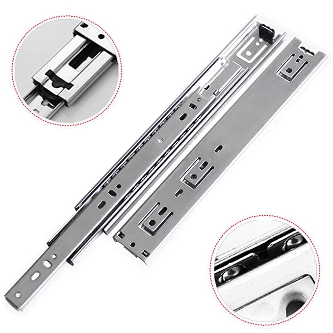 Pair of Double Fully Extension Ball Bearing Drawer Slide Runner Heavy Duty 60kg With Fitting Pair 500mm (20'')