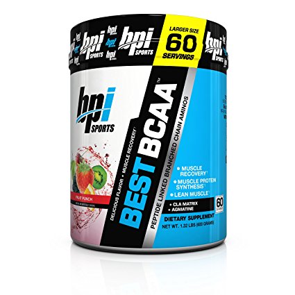 BPI Sports Best BCAA Peptide Linked Branched Chain Aminos, Fruit Punch, 60 Servings