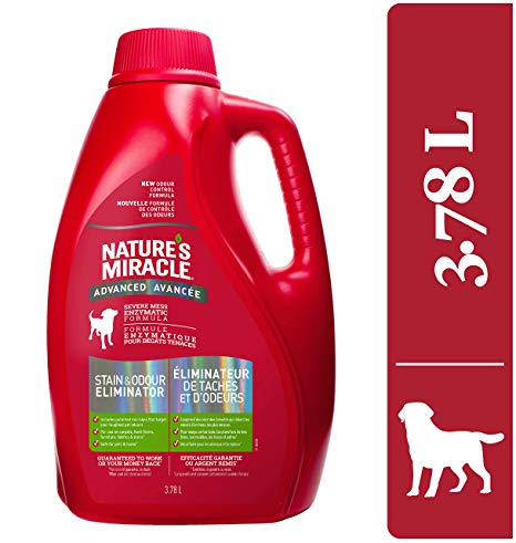 Nature's Miracle Advanced Stain & Odor Remover Just for Dogs, Pet Stain Eliminator, 3.7 Litres