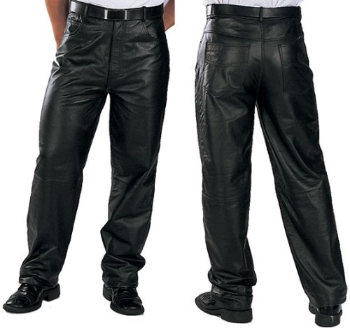 Xelement 860 Classic Mens Black Loose Fit Leather Pants - 42