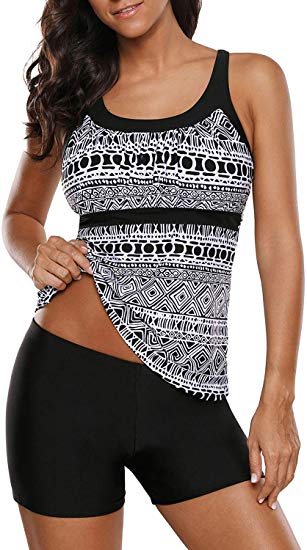 HOTAPEI Swimsuits for Women Two Pieces Tankini Swimsuits