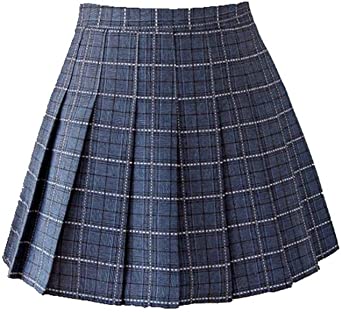 Dreamstar US Size Women Girls Plaid Pleated Skater Tennis School Skirt High Waist Mini Skirt