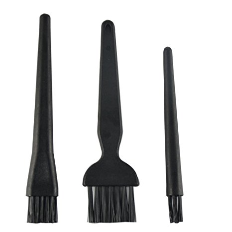 Racksoy 3 in 1 Black Plastic Round Handle Anti Static ESD Brush