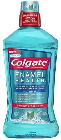 Colgate Enamel Health Anticavity Fluoride Sparkling Fresh Mint Mouthwash, 33.8 Ounce