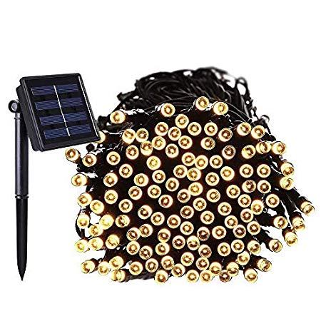 UCTEK Solar String Lights, 72ft 200 LED Christmas String Lights, Outdoor Decorative Lights, Waterproof LED Lighting for Garden, Home, Tree, Xmas, Holiday, Party, Patio, Outdoors(Warm White)