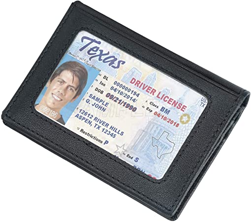 RFID Blocking Front Pocket Slim Leather Bifold Wallet Credit Card Case Holder ID Window