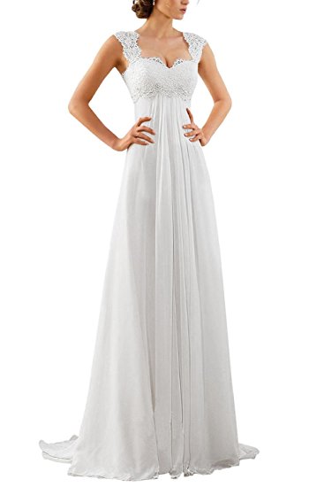 Erosebridal 2017 New Sleeveless Lace Chiffon Wedding Dress Bridal Gown