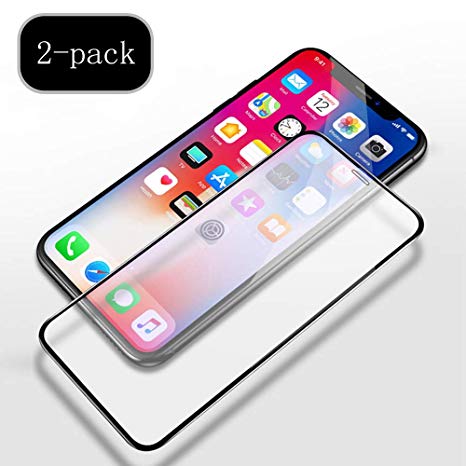 Screen Protector Compatible for iPhone X/Xs(2-Pack),Case Friendly,Support 3D Touch,Tempered Glass Film,Resists Scratches up to 9H