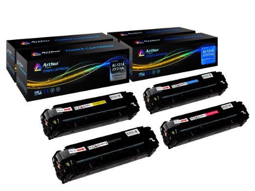 Arthur Imaging Compatible Toner Cartridge Replacement for HP 131A CF210A CF211A CF212A CF213A Black Cyan Yellow Magenta 4-Pack