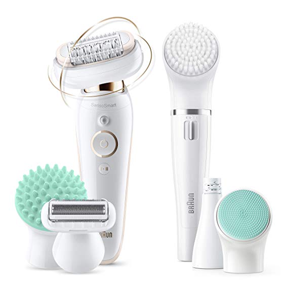 Braun Silk-épil 9 Flex 9-300 Beauty Set - Epilator for Women with Flexible Head for Easier Hair Removal, White/Gold