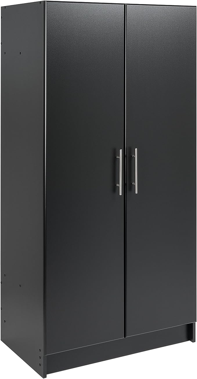 Prepac Elite 2 Door Wardrobe Cabinet, 32" W x 65" H x 20" D, Black