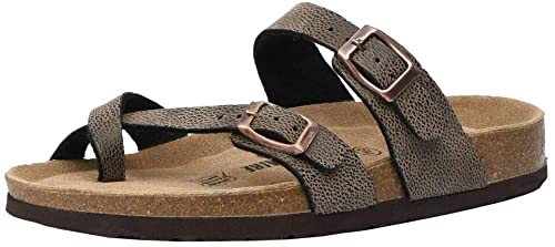CUSHIONAIRE Women's Luna Cork Footbed Sandal with  Comfort