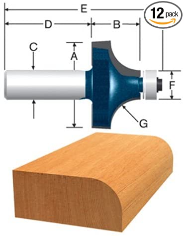 BOSCH 85595MC 1-1/2 In. Roundover Router Bit