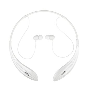 Fetta Flexible and Light Neck Band Wireless Headsets, Universal Stereo Vibration Bluetooth Headphones Earbuds With Microphone for Samsung Galaxy S6 S5 iPhone 6 Plus 6S iPad HTC LG Lenovo Sony (White)
